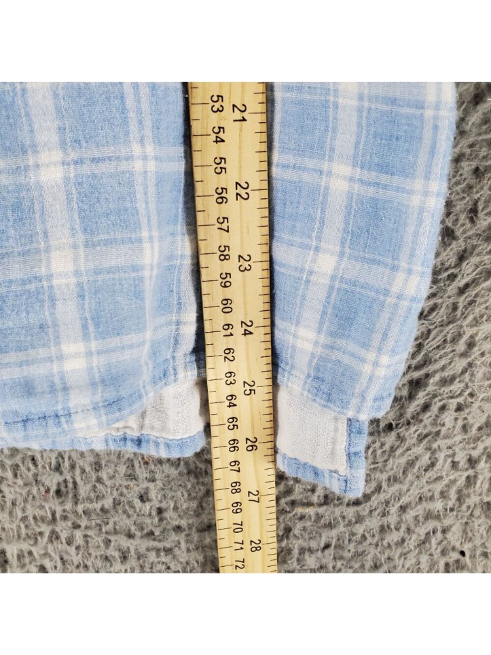 J. Jill Top Womens Small Blue Plaid Cotton Long Sleeve Button Up - Picture 6 of 10